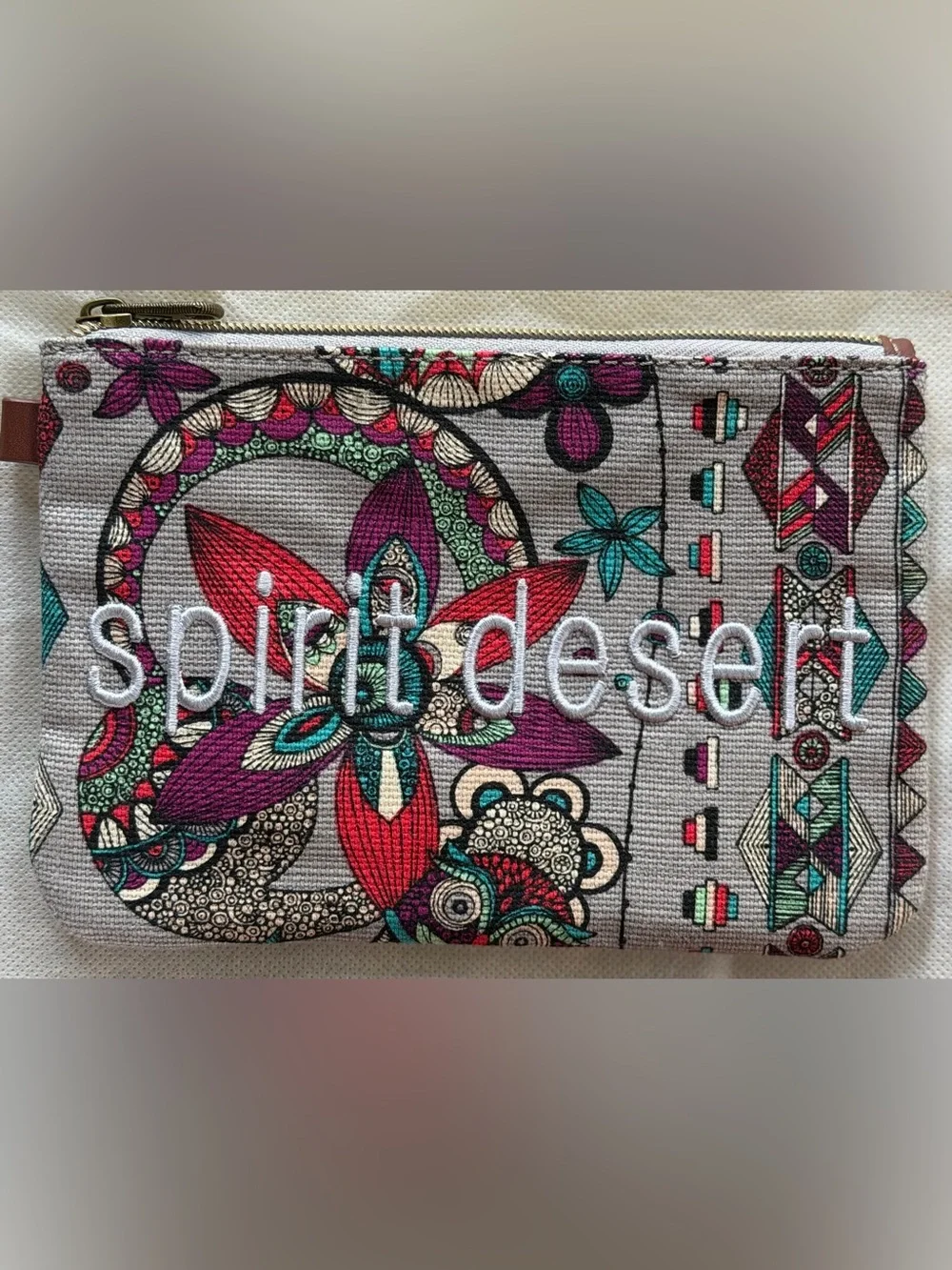 🦋Sakroots Floral Paisley Zip Pouch in Teal, Purple & Red